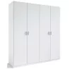 Armario 4 puertas abatibles barato color blanco 160 cm. de ancho.