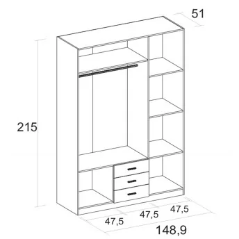 Armario 3 puertas Abenuj blanco
