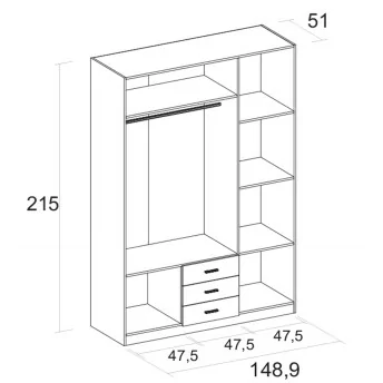 Armario 3 puertas Abenuj
