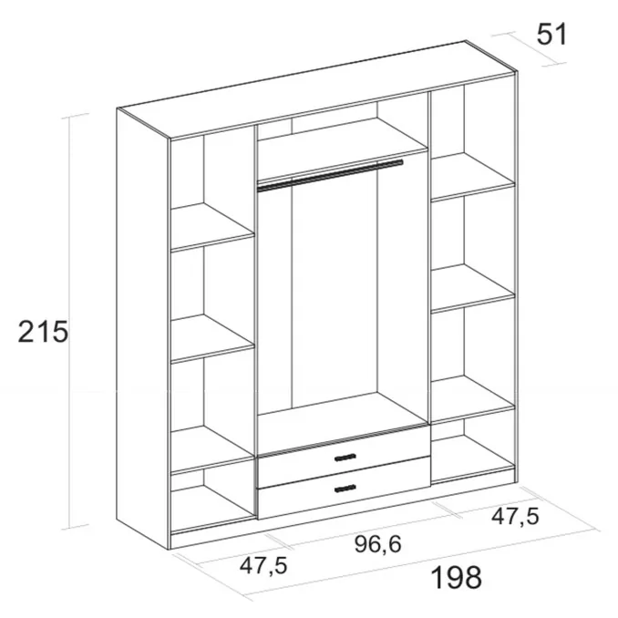 Armario 4 puertas Abenuj