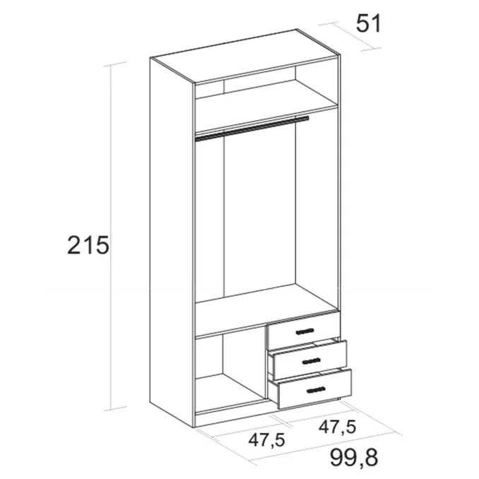 Armario 2 puertas Abenuj blanco