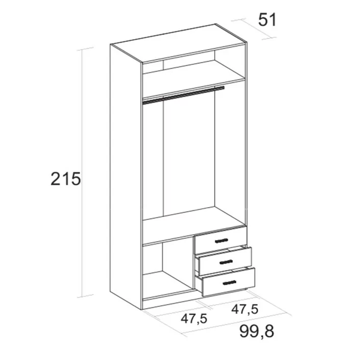 Armario 2 puertas Abenuj