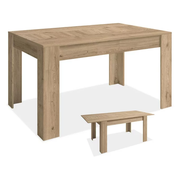Mesa comedor extensible Bass naturale 140x90 cm.