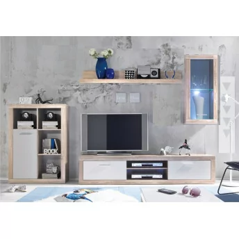 Mueble de salón moderno Vinicius 234 cm. en color sonoma