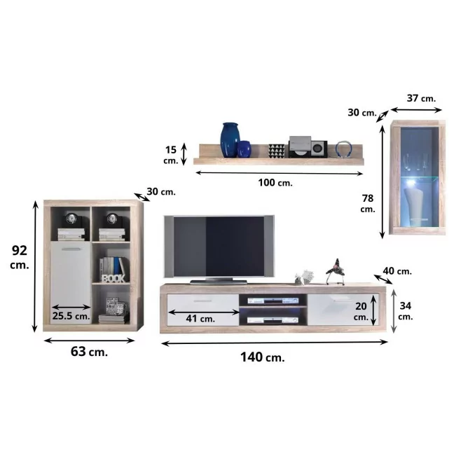 Mueble de salón moderno Vinicius 234 cm. en...