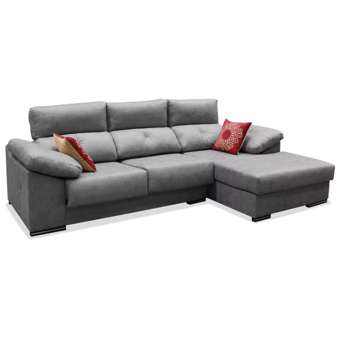 Sofá chaise longue Evoque 280 cm. en color gris...