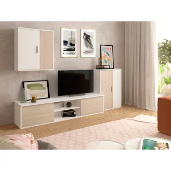 Pack conjunto ahorro salón Adelfas - Mueble salón + sofá dos plazas + mesa centro