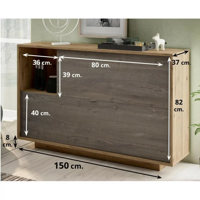 Aparador Nº740 Color salermo 150 cm.