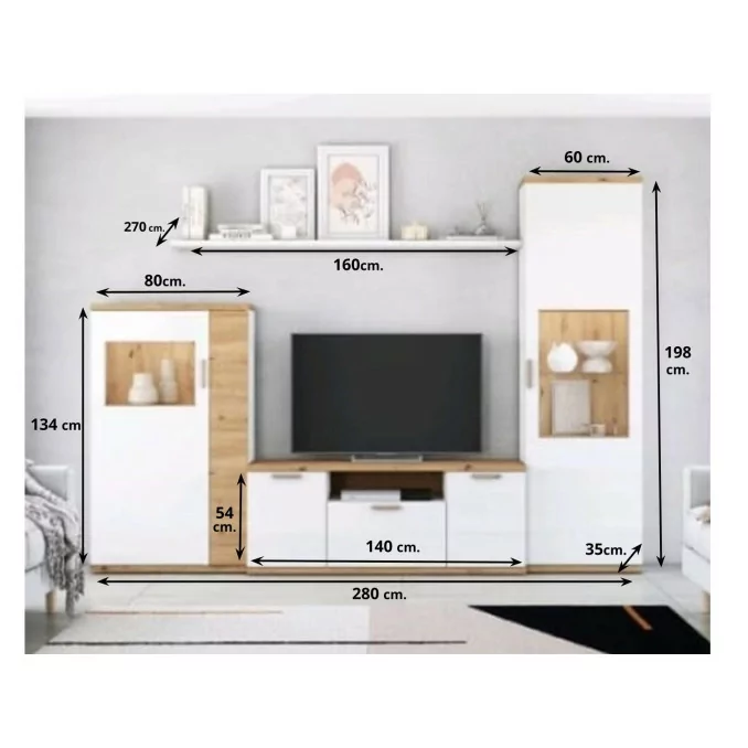 Mueble de sala de estar Nº733 280 cm.