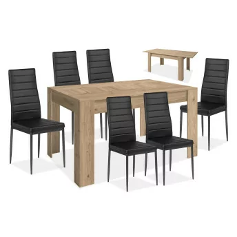 Conjunto mesa y 6 sillas Goya