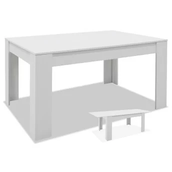 Mesa comedor extensible Bass blanco 140x90 cm.