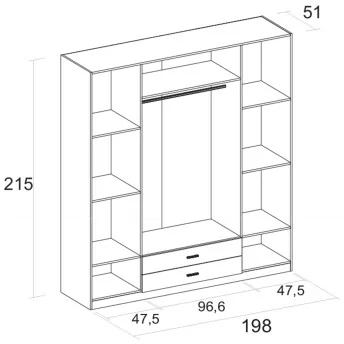 Armario 4 puertas Abenuj blanco