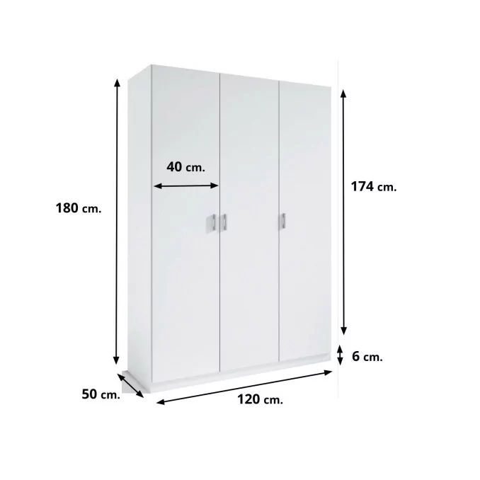 Armario 3 puertas 120 cm.