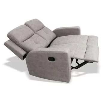 Sofá relax reclinable dos plazas Nadal 136 cm color gris