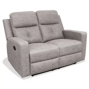 Sofá relax reclinable dos plazas Nadal 136 cm color gris