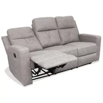 Sofá relax reclinable tres plazas Nadal 190 cm color gris