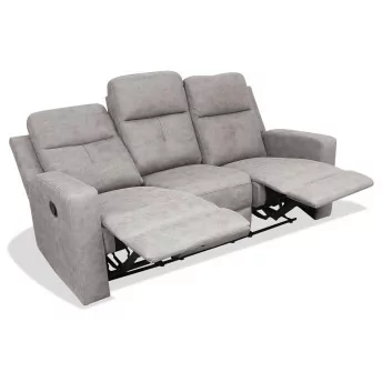 Sofá relax reclinable tres plazas Nadal 190 cm color gris