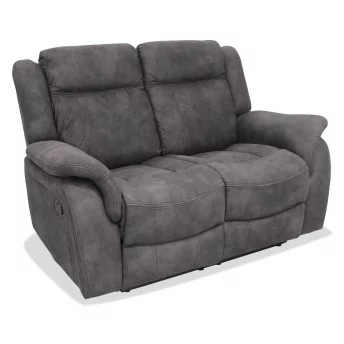 Sofá relax dos plazas 148 cm reclinable Indiana gris oscuro