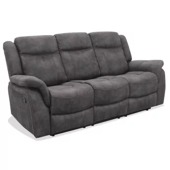 Sofá relax tres plazas 200 cm reclinable Indiana gris oscuro