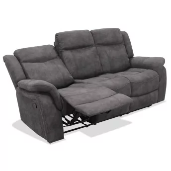 Sofá relax tres plazas 200 cm reclinable Indiana gris oscuro