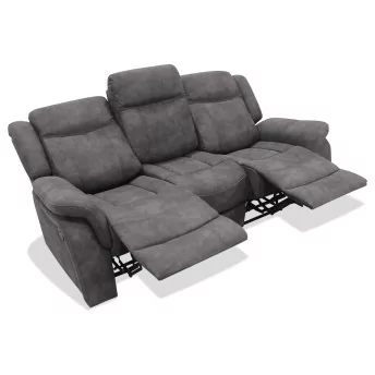 Sofá relax tres plazas 200 cm reclinable Indiana gris oscuro