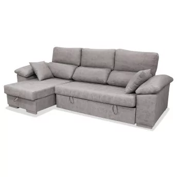 Sofá cama chaise longue izquierda Álvaro 265 cm con arcón abatible.