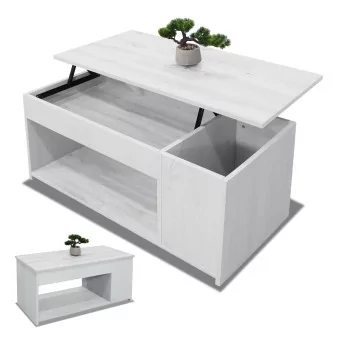 Mesa centro elevable Alonso color polar 102 cm