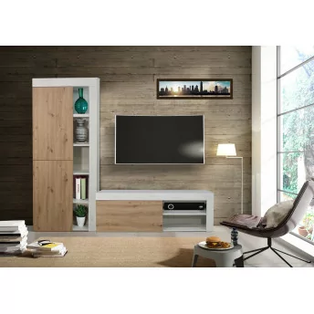 Mueble de salón Alonso II 240 cm. colores polar-artisan