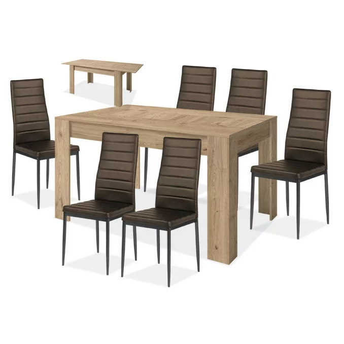Conjunto mesa y 6 sillas comedor Daniela