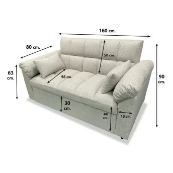 Sofá cama de matrimonio 160 cm Oliver beige