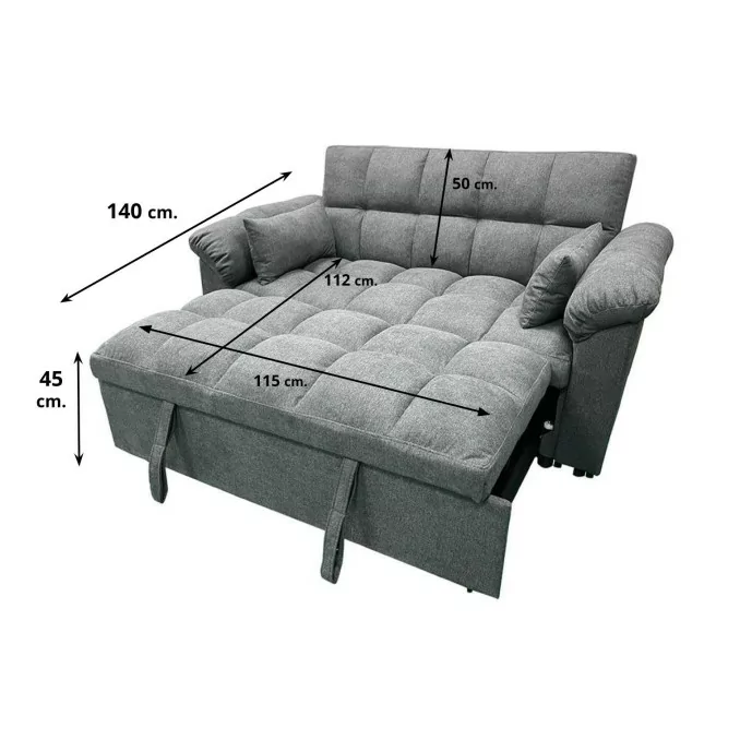 Sofá cama de matrimonio 160 cm Oliver gris