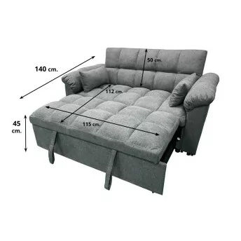 Sofá cama de matrimonio 160 cm Oliver gris