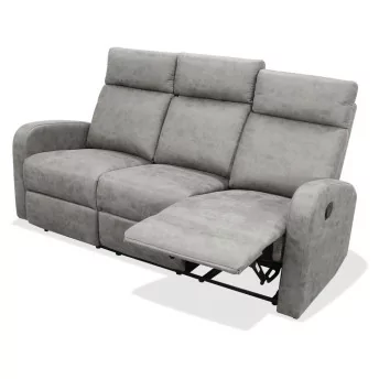 Sofá relax tres plazas 178 cm Giulia color gris