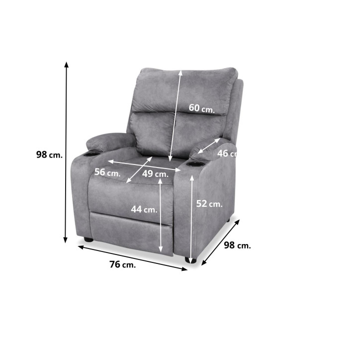 Sillón reclinable relax manual Laura Home