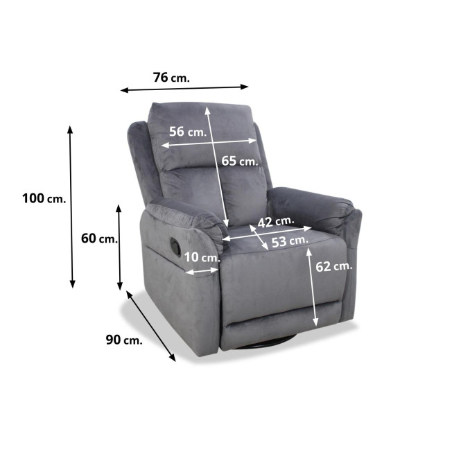 Sillón relax giratorio balancín Mercury