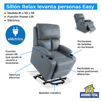Sillón relax power lift levanta personas eléctrico Easy