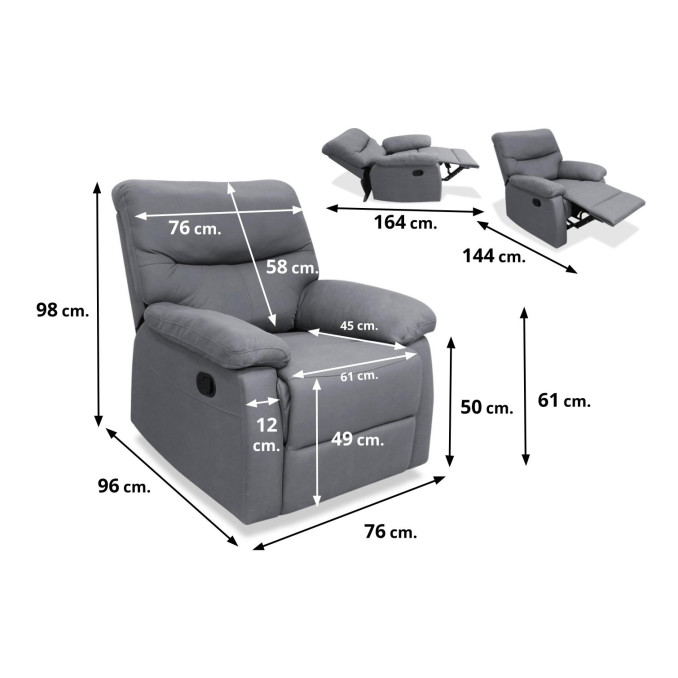 Sillón Relax gris Dexter