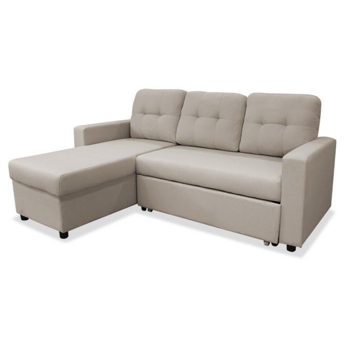 Sofá chaise longue cama Cruces 200 cm beige