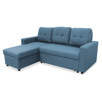 Sofá chaise longue cama Cruces 200 cm azul