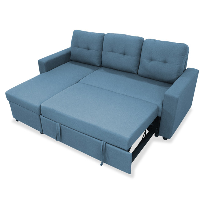 Sofá chaise longue cama Cruces 200 cm azul