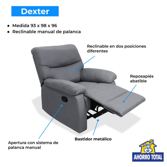 Sillón Relax gris Dexter