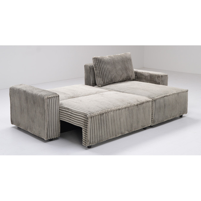 Sofá cama chaise longue de pana Fausto 234 cm