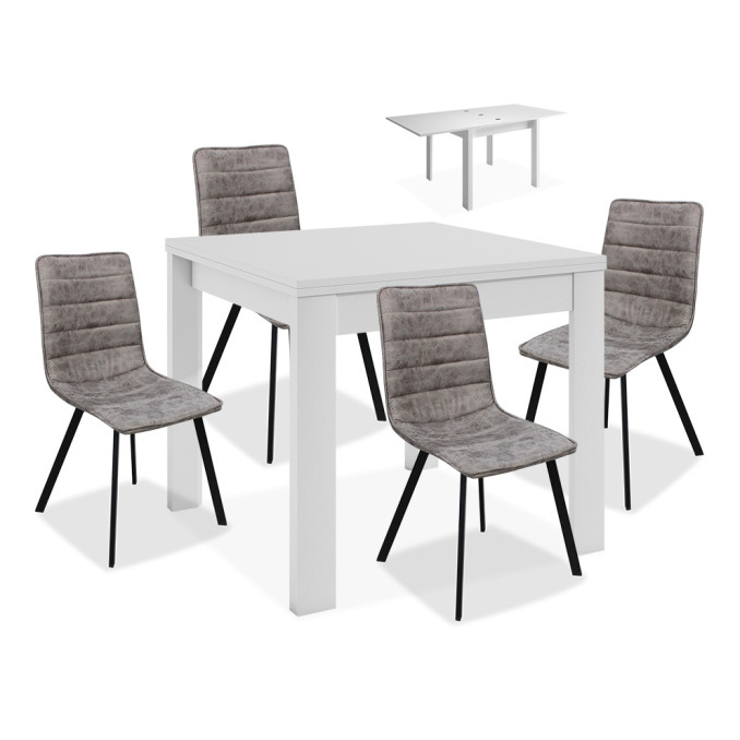 Conjunto mesa y 4 sillas comedor Munia