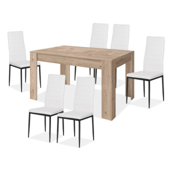 Conjunto mesa y 6 sillas California