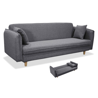 Sofá cama con arcón gran capacidad Madonna 203 cm gris