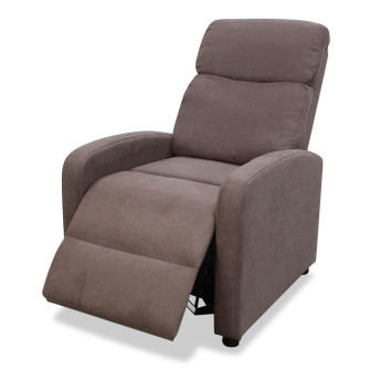 Sillón relax pushback reclinable Boom color moka gris
