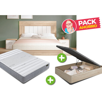 Pack Dormitorio 135x190 Getafe - Cabecero + 2 mesitas +...