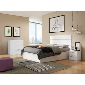 Cabecero y dos mesitas montadas blanca Hera