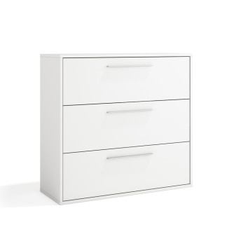 24046A (Q-08) ZEUS DELICIAS COMODA 3 CAJONES 82,9X88X40cm. Ref: DY5310 BLANCO