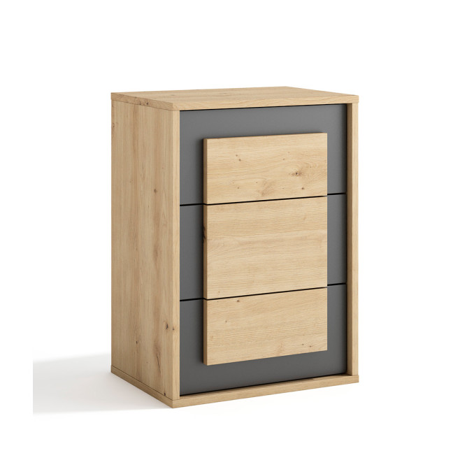 Mesita 3 cajones montada roble Atenea